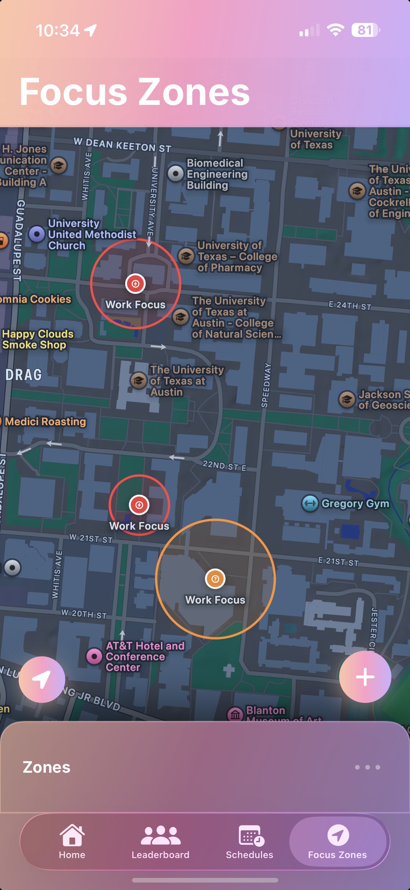 Create a geofenced focus zone